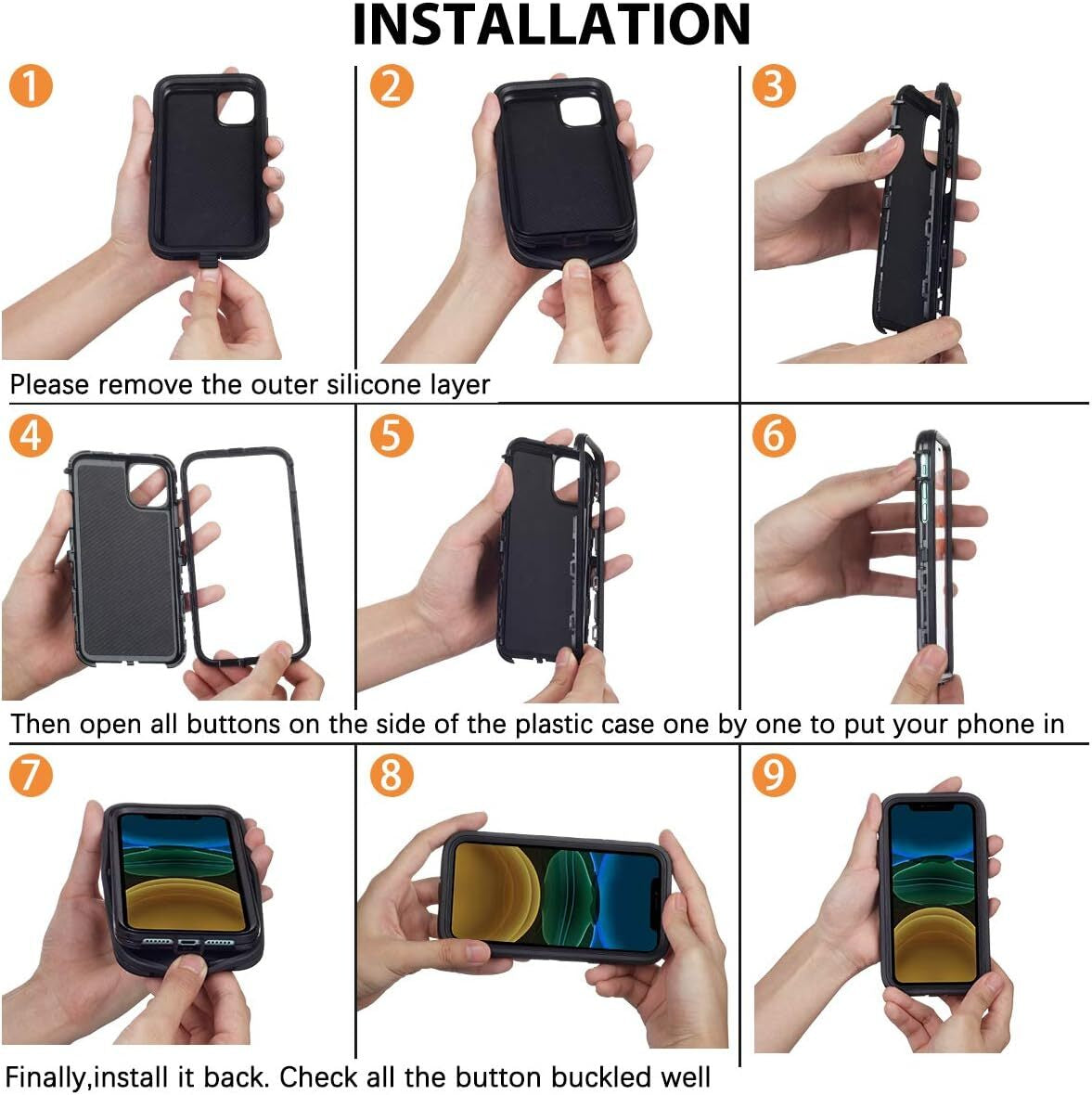 For Iphone 16 14 13 11 15 17 Pro Max 16E Case Rugged Shockproof Heavy Duty Cover