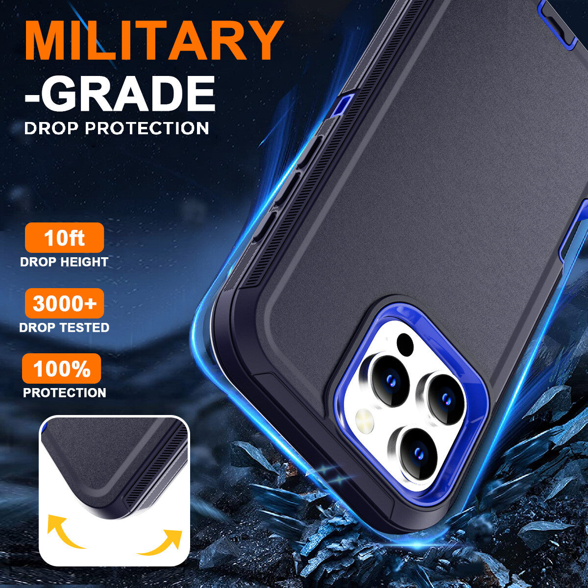 For Iphone 16 14 13 11 15 17 Pro Max 16E Case Rugged Shockproof Heavy Duty Cover