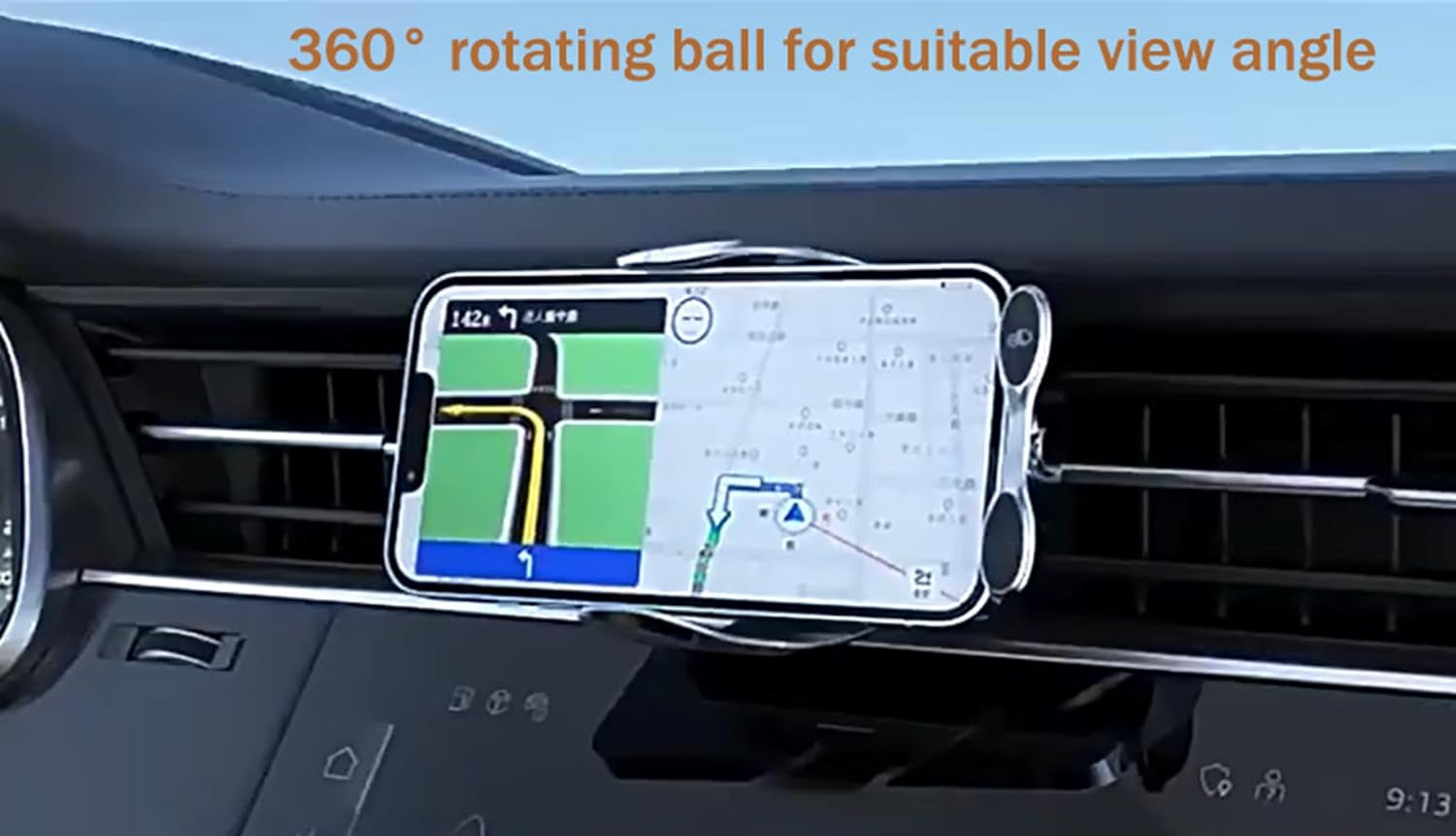 15W Fast Wireless Phone Charger, Car Wireless Phone Holder, Auto-Clamping, Opening without Power Supply, Suit for Car Office Kitchen, round Vent Friendly, Case Friendly(Black&Tripod Clip&Suction)